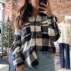 All Day Plaid Flannel Shacket With Hood Black