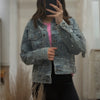 My Love Pearl Detailed Denim Jacket