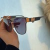 Square Fashion Sunglasses Gold & Gray