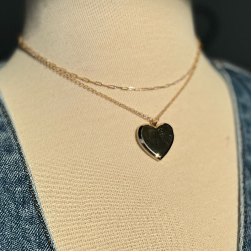 Heart Locket Layered Necklace