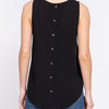 Days Off Button Back Detail Top Black