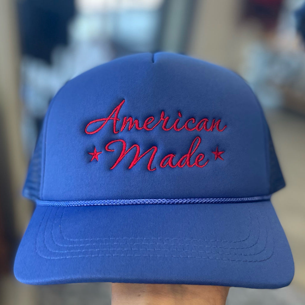 American Made Trucker Hat Blue