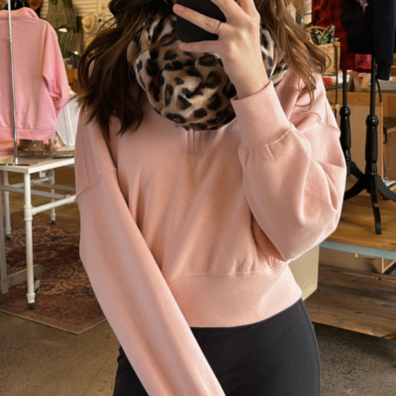 Comfy Half Zip Sweatshirt Pink