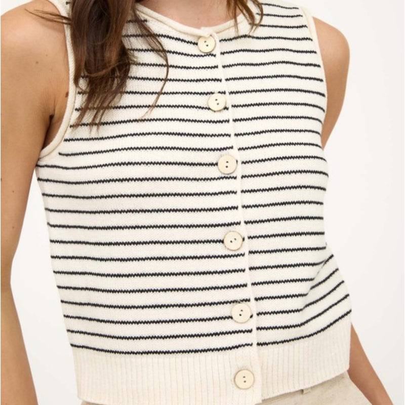 With The Tide Button Down Cardigan Vest