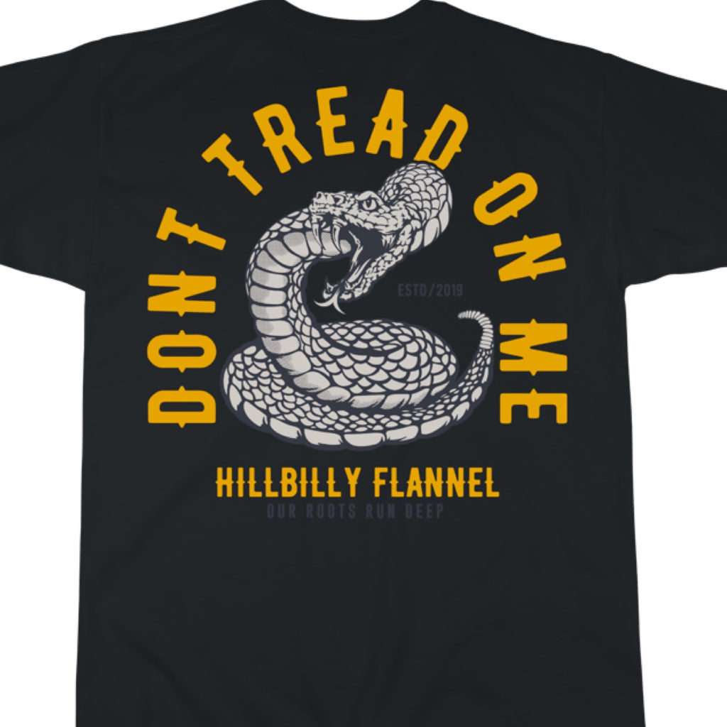 Hillbilly Flannel Don't Tread On Me Tee Snake Black