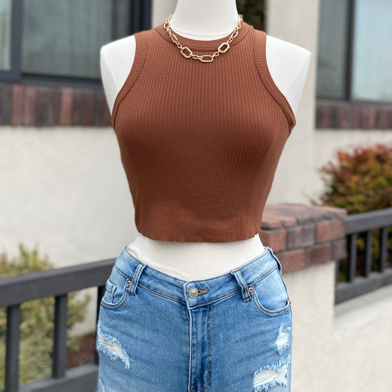 Cool For The Summer Crop Top Caramel