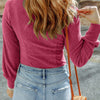 Never Impossible Solid Round Neck Long Sleeve Top