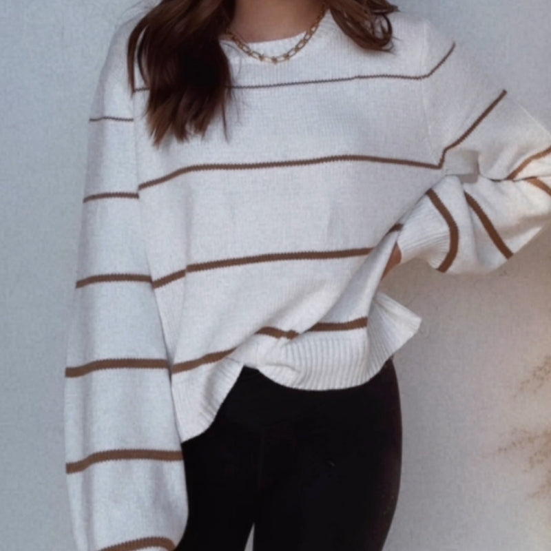 Better Together Striped Sweater White