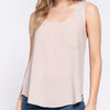 Days Off Button Back Detail Top Taupe
