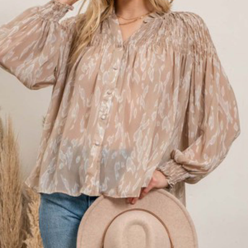 Best Of Me Sheer Button Up Top