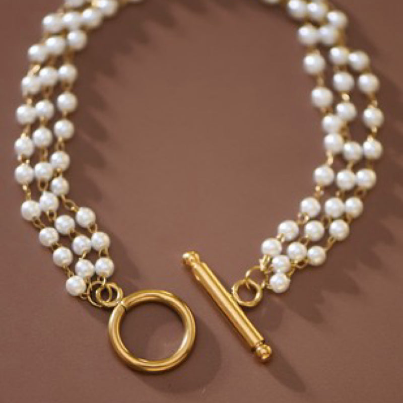 Stainless Steel Pearl Bracelet