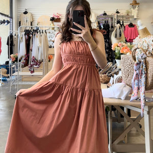 Pretty As A Peach Cotton Midi Dress