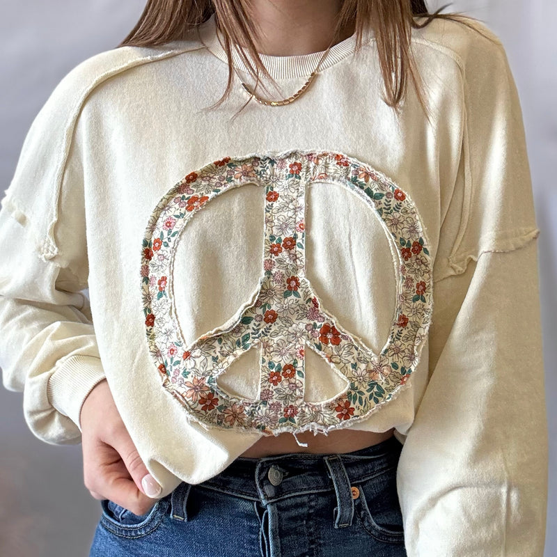 Peach Within Patchwork Sweatshirt