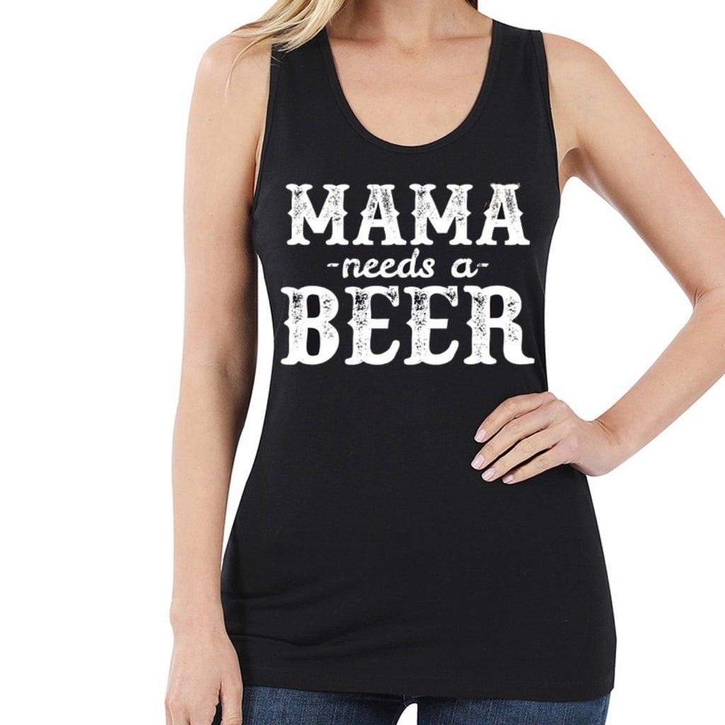 Mama Needs A Beer Tank Top Black