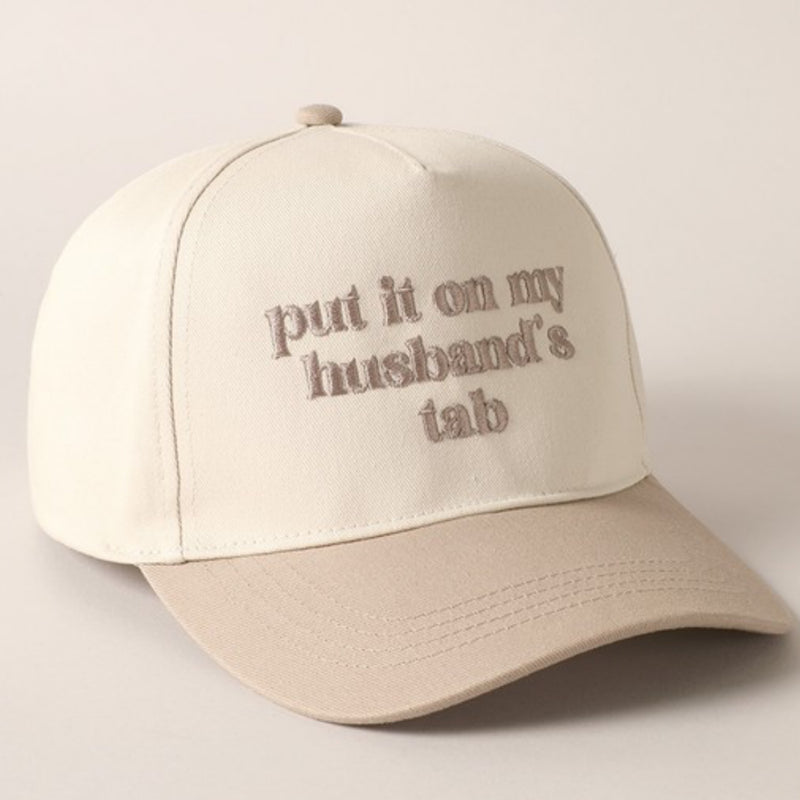 Put It On My Husband Tab Cap Khaki