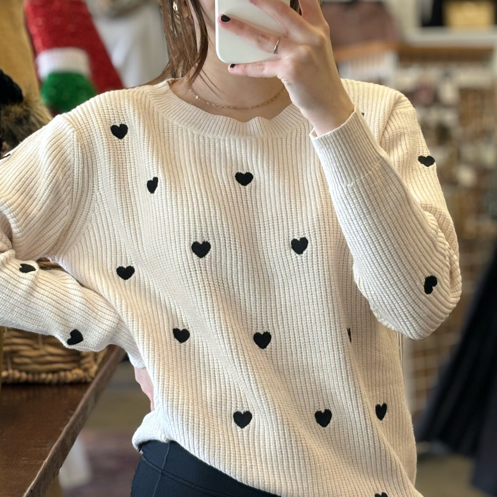 Hearts For You Confetti Sweater