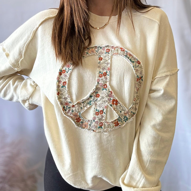 Peach Within Patchwork Sweatshirt