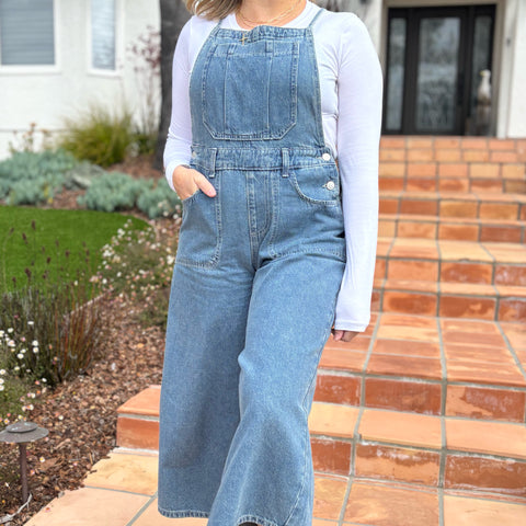 Show Me Love Smocked Neck Chambray Denim Top