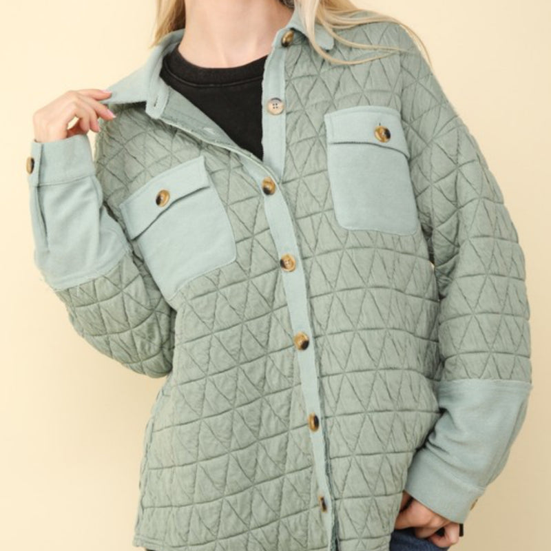 Blair Cozy Quilted Jacket Sage