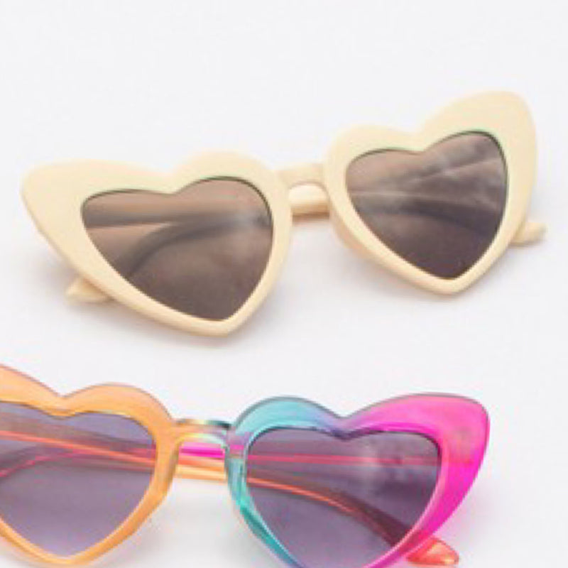 Kids Toddler Heart Barbie Sunglasses Cream