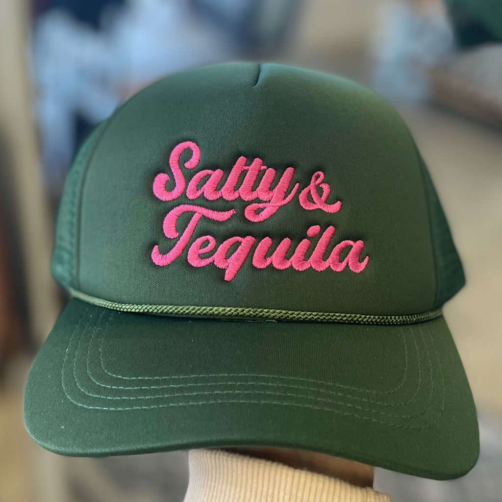 Salty & Tequila Trucker Hat Green