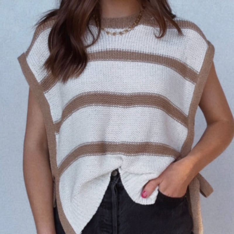 Better Together Striped Sweater With Side Ties