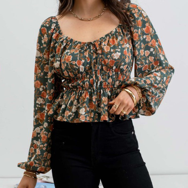 Try To Keep Up Floral Print Top