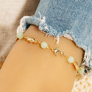 Mixed Sea Life Charms And Beads Chain Anklet