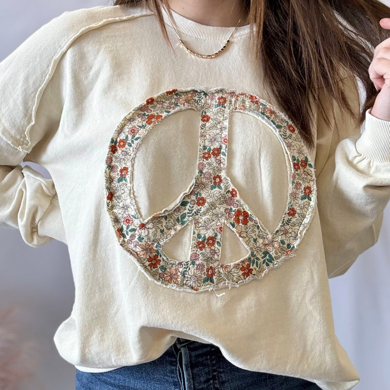 Peach Within Patchwork Sweatshirt