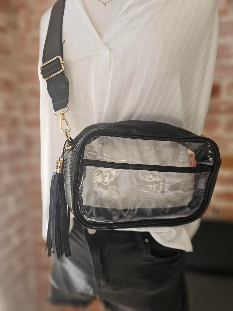 Clear Crossbody Shoulder Bag With Tassel