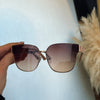 Square Fashion Sunglasses Gold & Pink