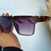 Large Trendy Square Fashion Sunglasses Tortoise