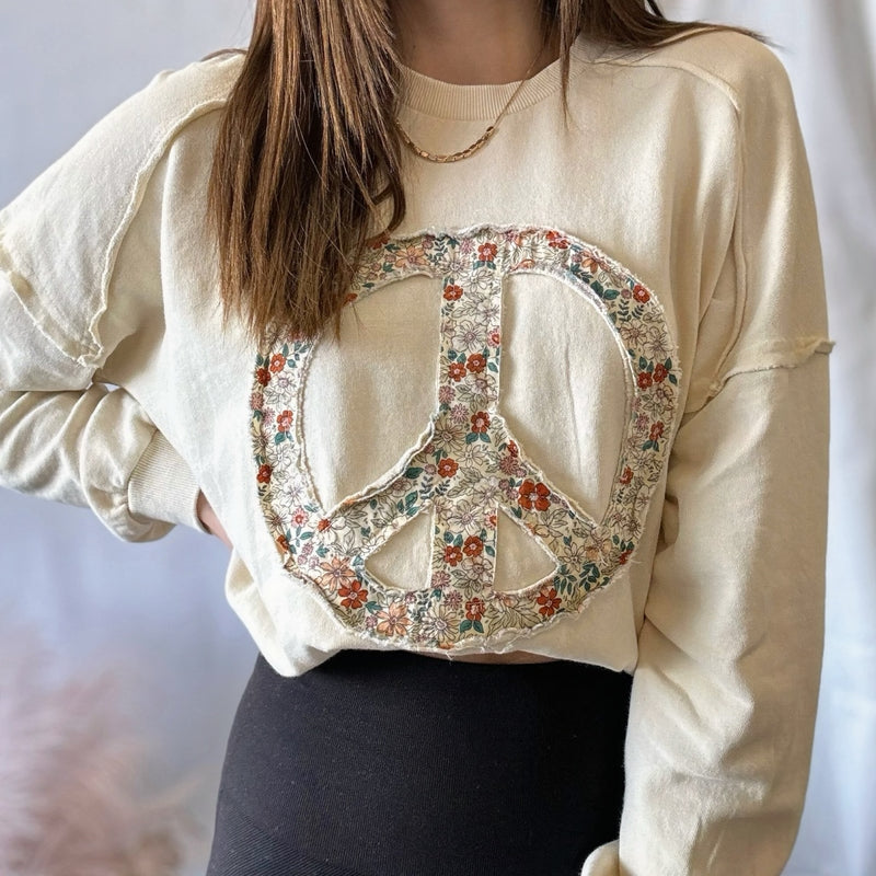 Peach Within Patchwork Sweatshirt