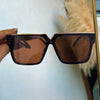 Large Trendy Square Fashion Sunglasses Black