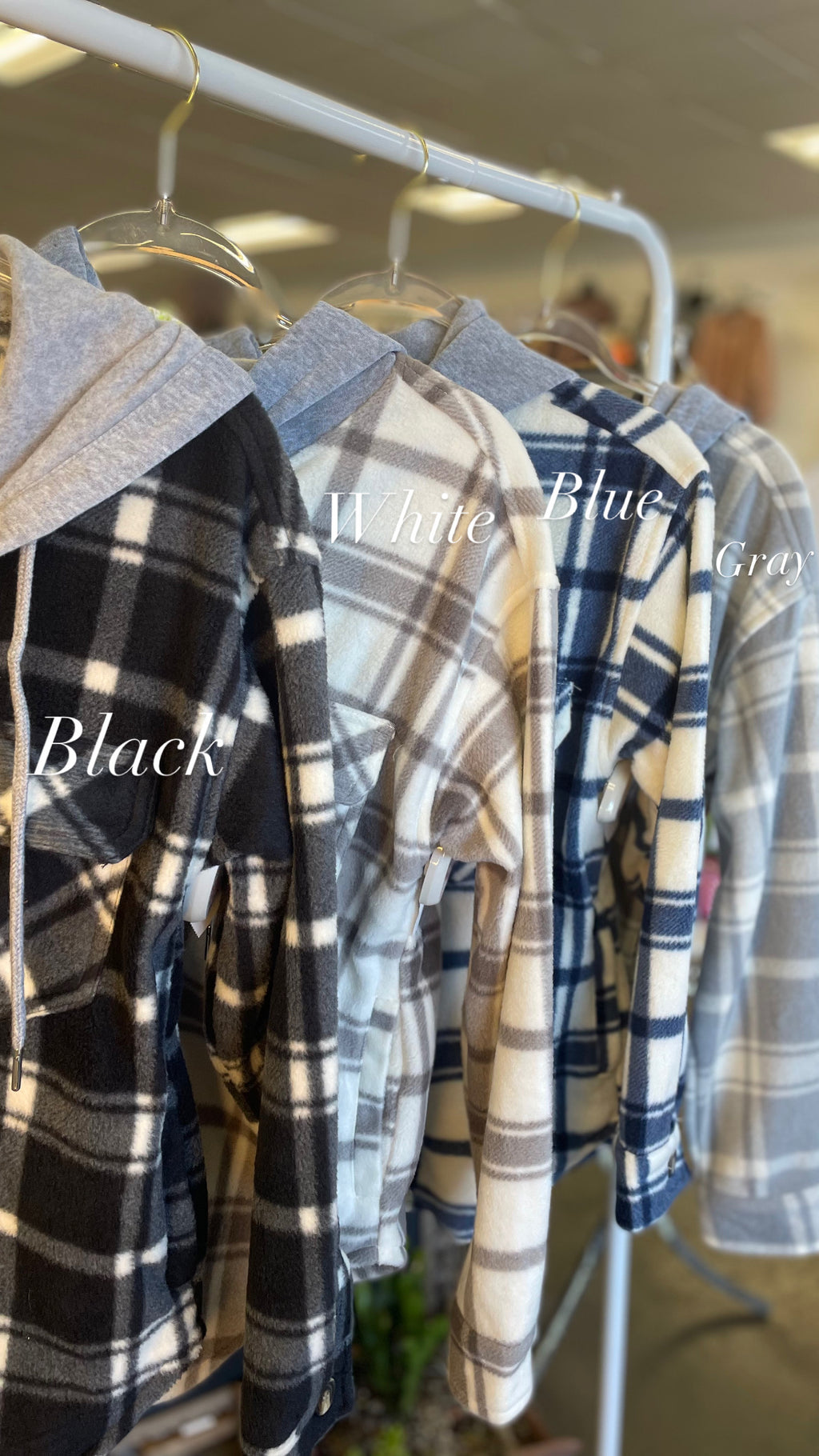 Still The Same Plaid Print Hooded Shacket ( 4 Colors!)