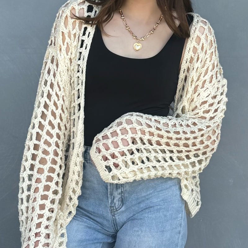 Ocean Ave Crochet Knit Cropped Cardigan