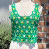 Summer Fun Crochet Knit Top Green