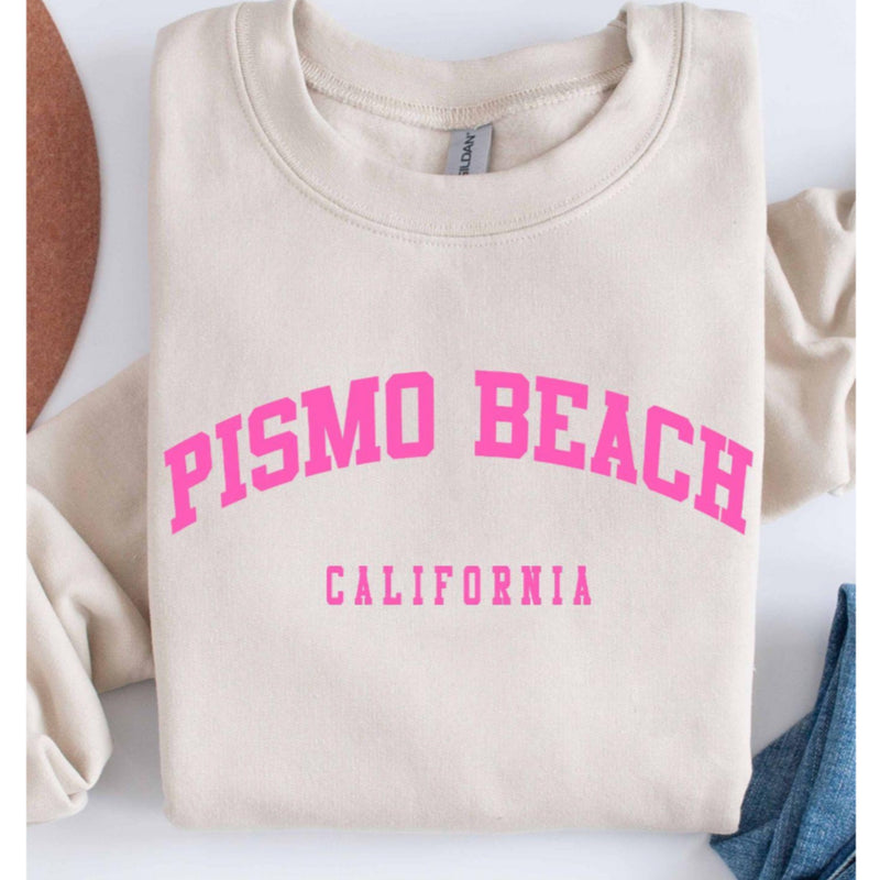 Pismo Beach California Graphic Sweatshirt Sand