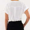 Up For The Day Cuffed Short Sleeve Top White