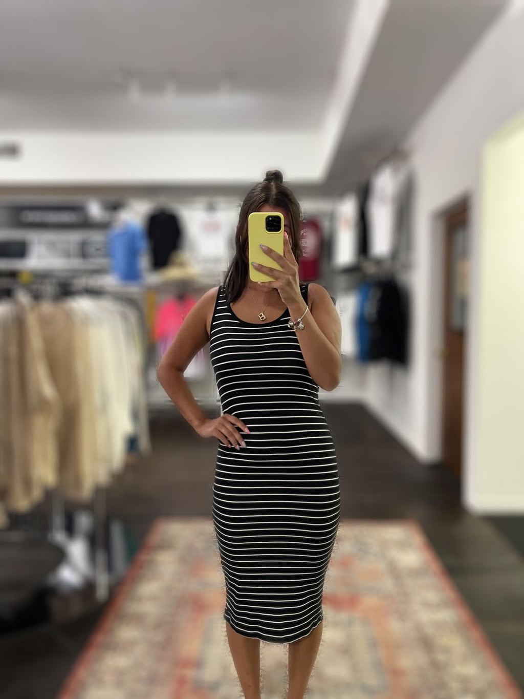 Don’t Worry Ribbed Striped Bodycon Dress