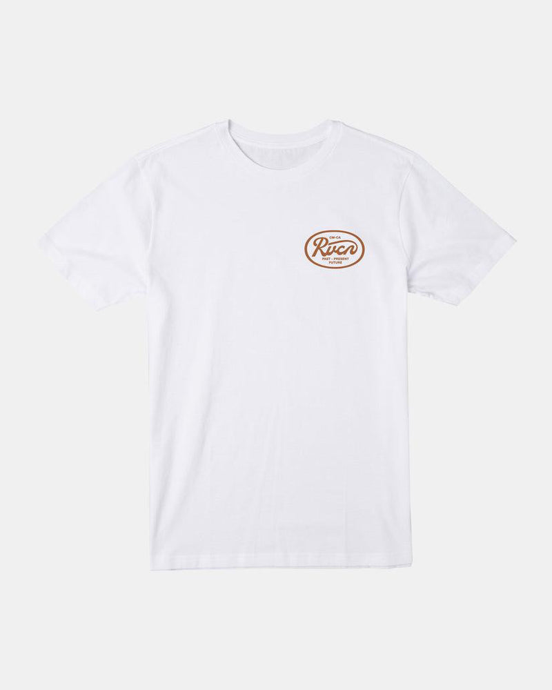 RVCA Oval Scrirt SS Wht