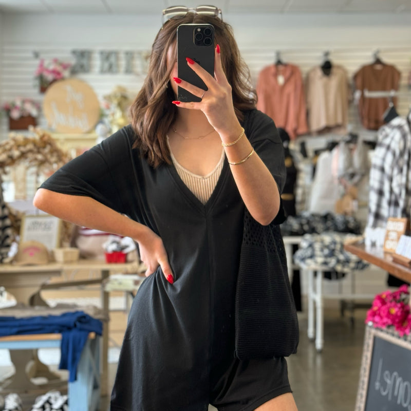 The Avery Reversable Romper Black