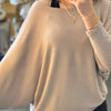 Let's Stay Dibbed Dolmen Sleeve Top Mocha