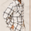 All Day Plaid Flannel Shacket With Hood Black