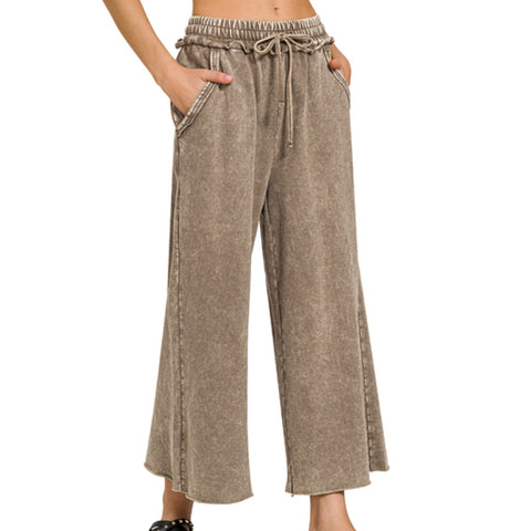 Out For The Day Elastic Waistband Pants Blue