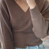 On My List Surplice Neckline Ribbed Sweater