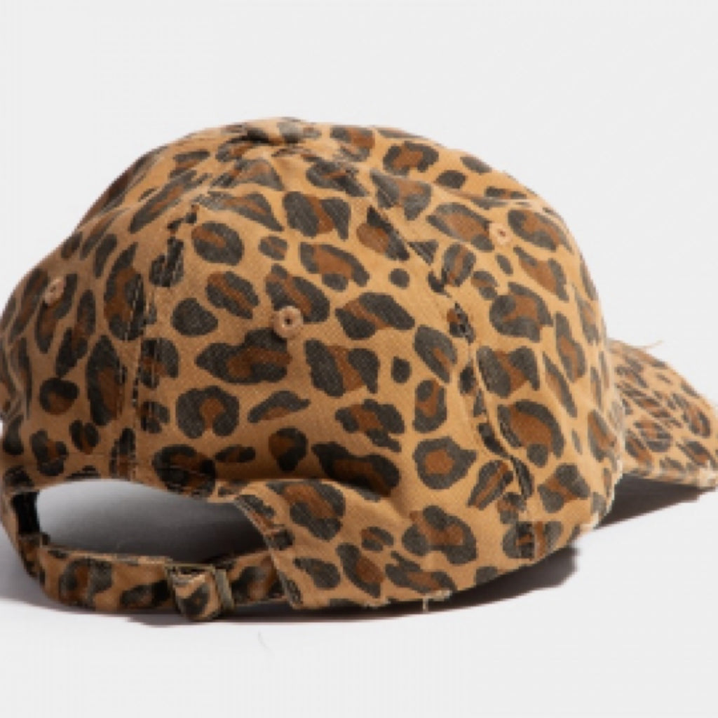 Leopard Print Baseball Cap Brown