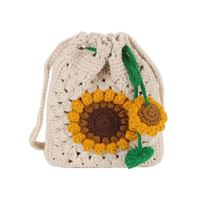 Embroidered Sunflower Crossbody Bag