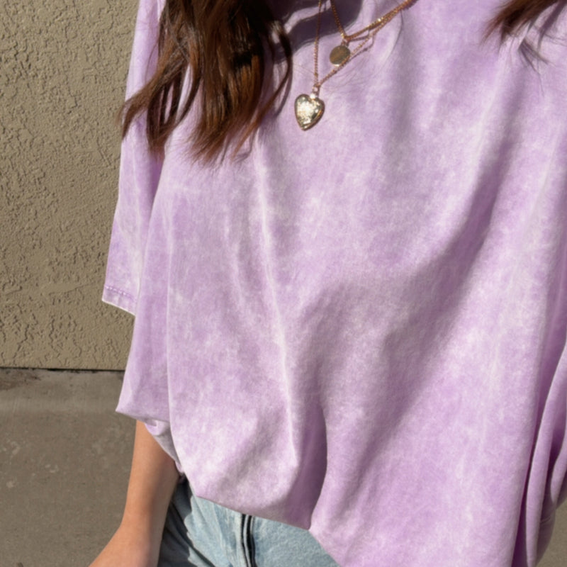 Weekend Awaits Oversized Tee Lavender