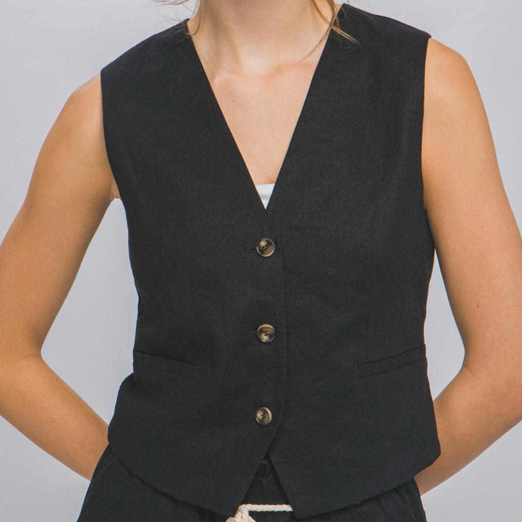 Enjoy The Ride Linen Blend Vest